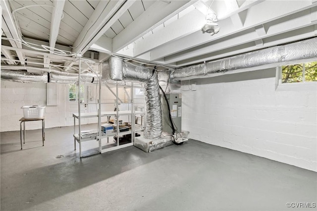 basement with a wealth of natural light