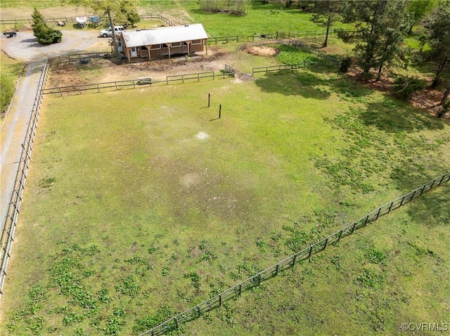 drone / aerial view with a rural view