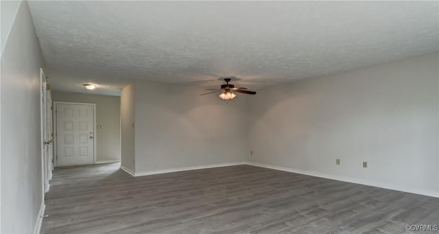 12255 Shore View Dr, Henrico, VA 23233 - spare room featuring ceiling fan, dark wood-style flooring, and a textured ceiling