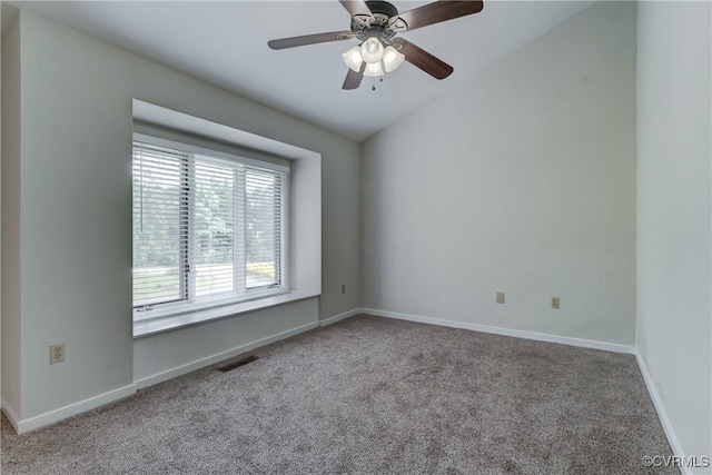 12255 Shore View Dr, Henrico, VA 23233 - carpeted empty room featuring a ceiling fan and vaulted ceiling