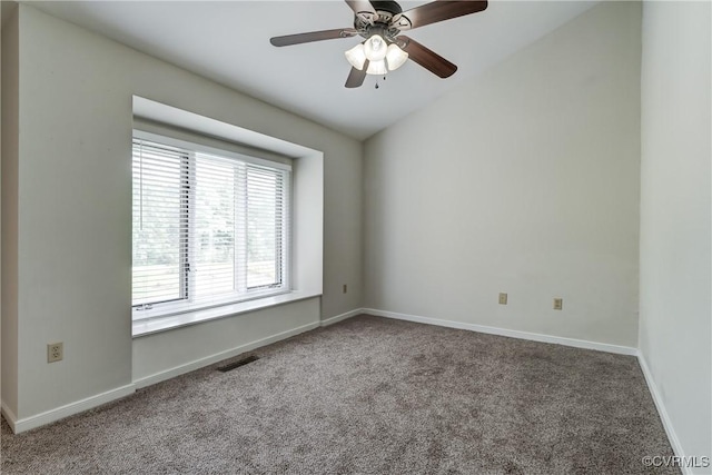 12255 Shore View Dr, Henrico, VA 23233 - carpeted spare room with a ceiling fan and lofted ceiling