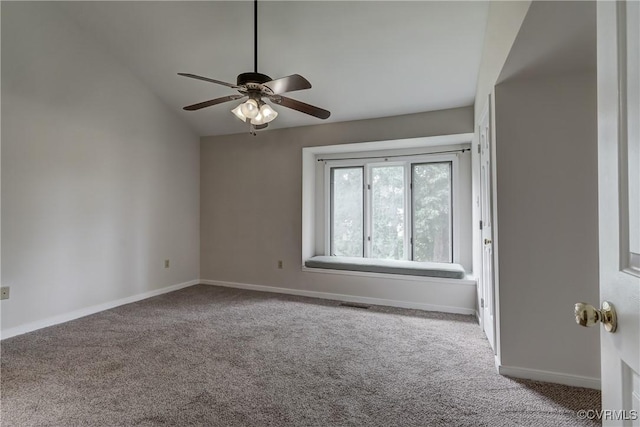 12255 Shore View Dr, Henrico, VA 23233 - unfurnished room featuring carpet, a ceiling fan, and lofted ceiling