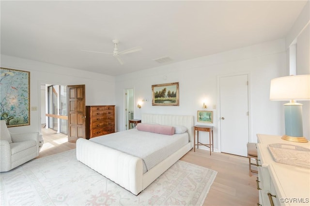 941 Wilton Coves Dr, Hartfield, VA 23071 - bedroom featuring light wood-type flooring and a ceiling fan