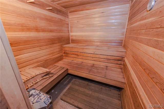 941 Wilton Coves Dr, Hartfield, VA 23071 - relaxing sauna featuring wooden walls and wood ceiling