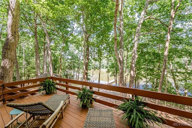 941 Wilton Coves Dr, Hartfield, VA 23071 - wooden deck with a water view