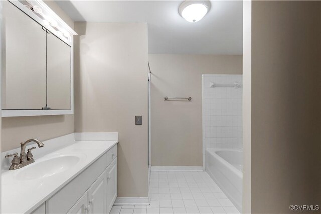 301 Beacon Ridge Dr Unit 109, Hopewell, VA 23860 - bathroom featuring vanity, tile patterned floors, and  shower combination