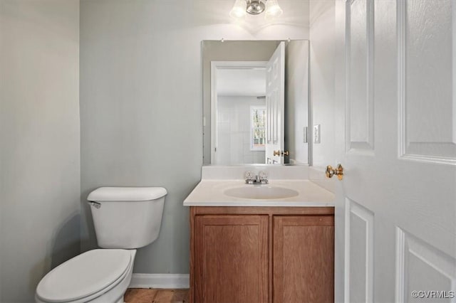 2567 Exhall Ct, Chester, VA 23831 - bathroom with vanity, toilet, tile patterned flooring, and baseboards