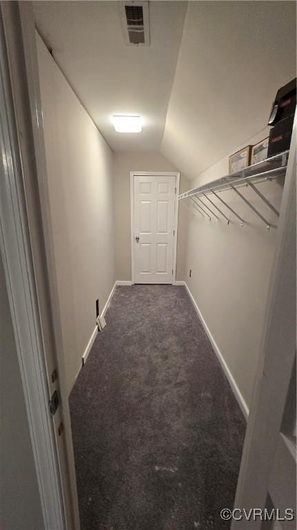454 W Spring Forest Rd, King William, VA 23086 - interior space with vaulted ceiling, visible vents, and carpet floors
