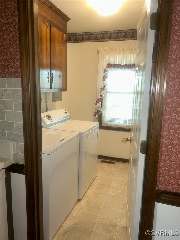 2611 Mistwood Forest Dr, Chester, VA 23831 - washroom with visible vents, washer and clothes dryer, and light tile patterned flooring