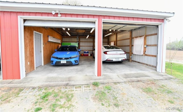 garage with driveway