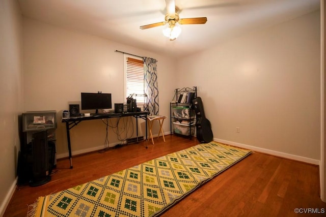 8186 Signal Hill Rd, Richmond, VA 23111 - office space featuring baseboards, wood finished floors, and ceiling fan