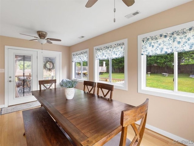 9208 Gayton Rd, Glen Allen, VA 23229 - dining area with ceiling fan and light wood-style flooring