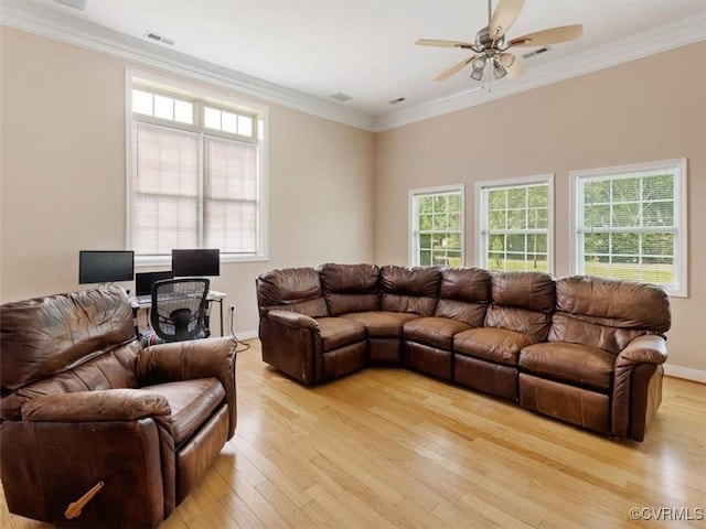9208 Gayton Rd, Glen Allen, VA 23229 - living room with light wood-type flooring, healthy amount of natural light, and crown molding
