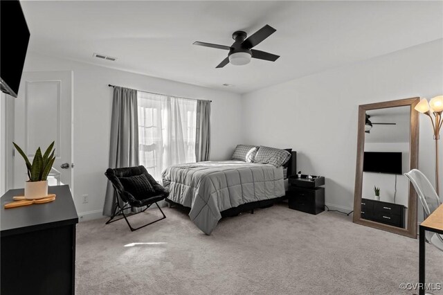 7217 Leire Ln, Chesterfield, VA 23832 - bedroom featuring light colored carpet, baseboards, and ceiling fan