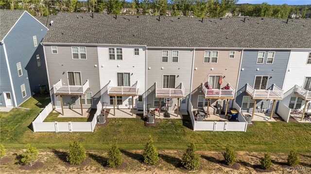 7217 Leire Ln, Chesterfield, VA 23832 - back of property featuring a patio area, a fenced backyard, a residential view, and central air condition unit