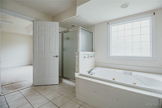 240 Lighthouse Pointe, North Prince George, VA 23860 - bathroom with a shower stall, a whirlpool tub, and tile patterned flooring