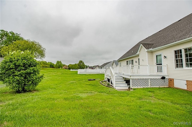 240 Lighthouse Pointe, North Prince George, VA 23860 - view of grassy yard featuring a wooden deck