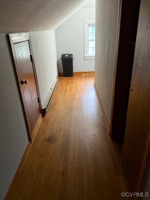 2005 Hungary Rd, Henrico, VA 23228 - hallway featuring baseboard heating, light wood-type flooring, and lofted ceiling