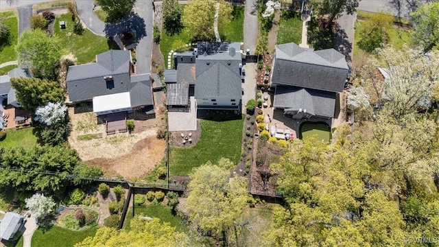 aerial view with a residential view