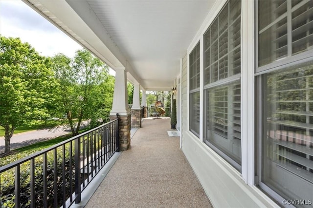 balcony with covered porch