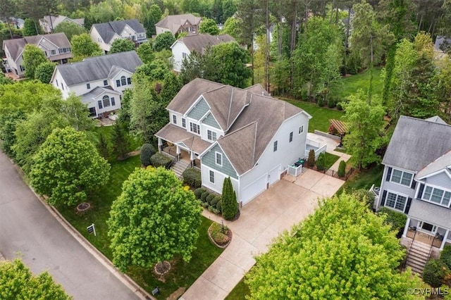 bird's eye view featuring a residential view