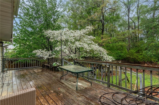 view of wooden deck