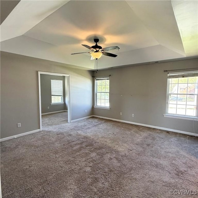 1353 Woodside Mews, Henrico, VA 23231 - carpeted empty room with a tray ceiling, baseboards, and ceiling fan