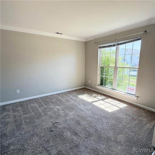 1353 Woodside Mews, Henrico, VA 23231 - unfurnished room featuring crown molding, visible vents, baseboards, and carpet flooring