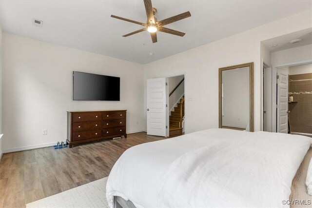 5007 Old Main St, Henrico, VA 23231 - bedroom featuring wood finished floors, baseboards, and ceiling fan