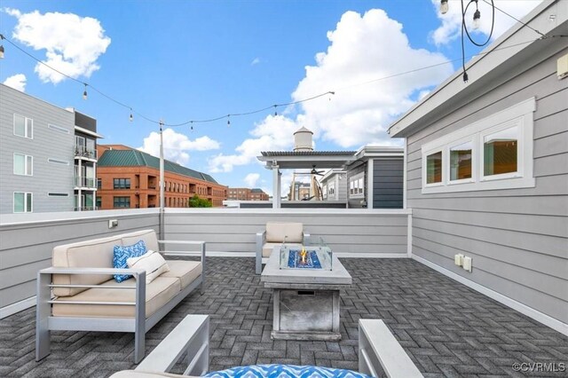 5007 Old Main St, Henrico, VA 23231 - view of patio featuring an outdoor living space with a fire pit