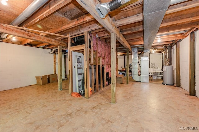 1115 Old Church Rd, Hanover, VA 23111 - unfinished basement featuring heating unit and gas water heater