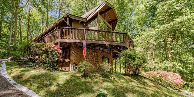 1115 Old Church Rd, Hanover, VA 23111 - back of house featuring brick siding and a deck