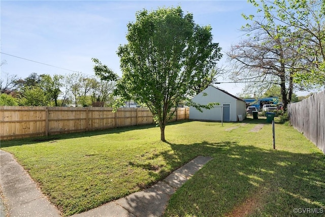 3153 Decatur St, Richmond, VA 23224 - view of yard with a fenced backyard and an outbuilding