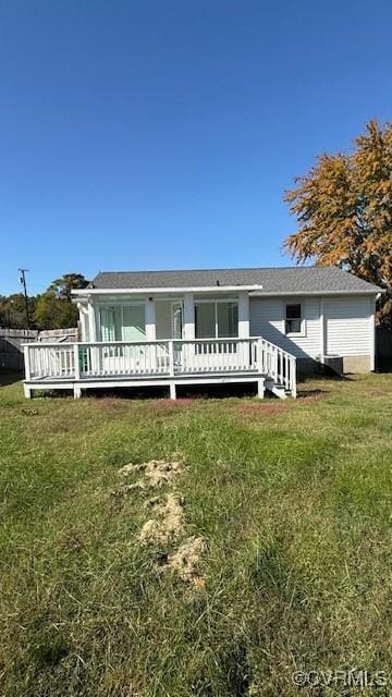 4409 Samara Dr, Henrico, VA 23231 - view of front of property featuring a front yard and a wooden deck