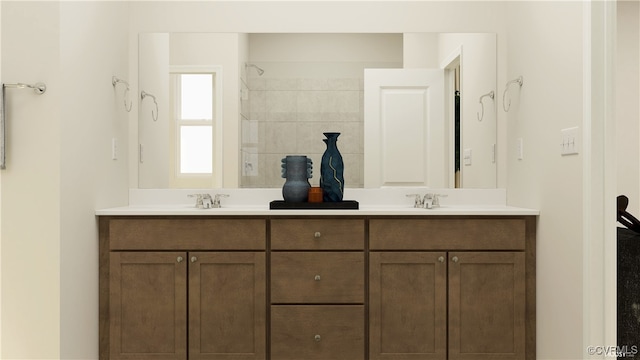 15613 Greenhart Dr, Chesterfield, VA 23832 - bathroom with double vanity and a tile shower