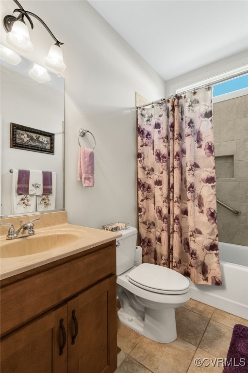 17248 Ivory Bill Ln, Chesterfield, VA 23838 - full bath with tile patterned flooring, shower / bathtub combination with curtain, vanity, and toilet