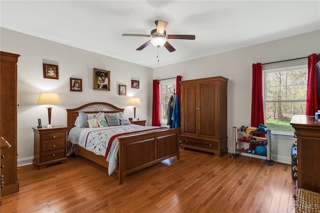 17248 Ivory Bill Ln, Chesterfield, VA 23838 - bedroom featuring wood-type flooring, baseboards, and ceiling fan