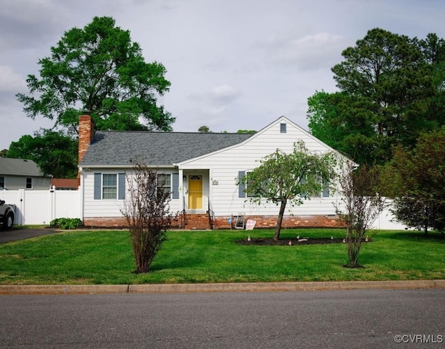 9522 Broad Meadows Rd, Glen Allen, VA 23060 - ranch-style home with a chimney, a gate, and roof with shingles