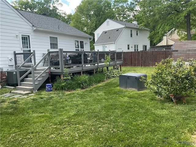 9522 Broad Meadows Rd, Glen Allen, VA 23060 - view of yard with a deck and central AC