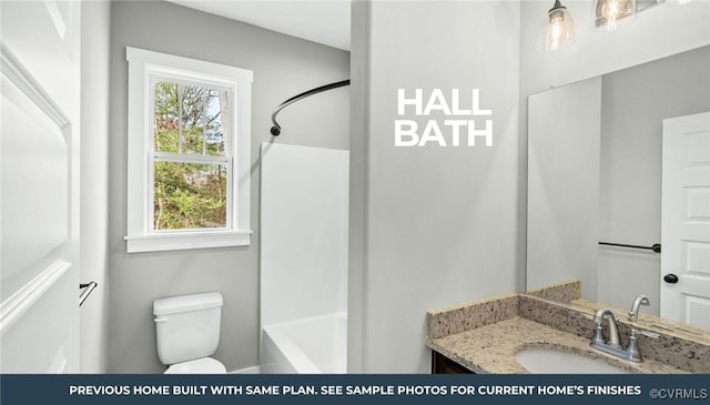 TBD Country Club Rd, Brodnax, VA 23920 - bathroom with toilet, vanity, and shower / washtub combination
