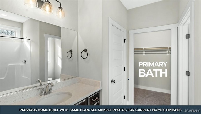 TBD Country Club Rd, Brodnax, VA 23920 - bathroom with vanity, baseboards, and a spacious closet