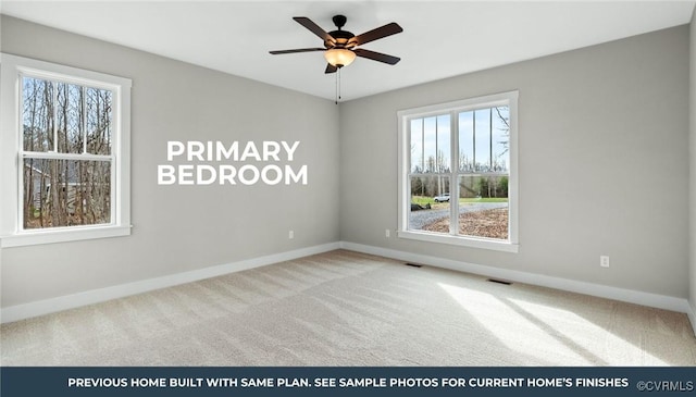 TBD Country Club Rd, Brodnax, VA 23920 - carpeted spare room with healthy amount of natural light, baseboards, and ceiling fan