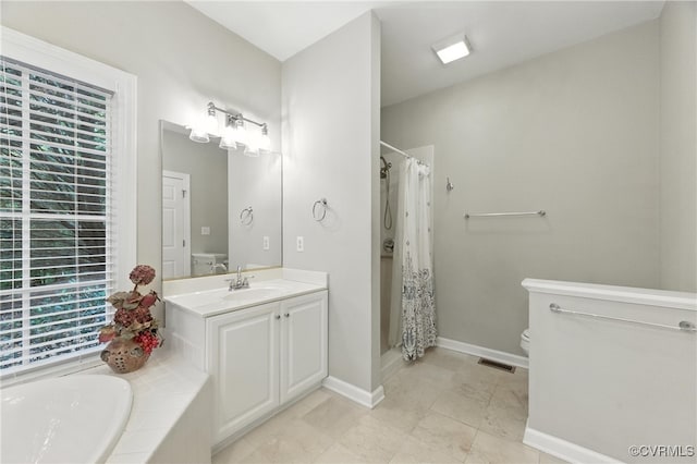132 Warwick Hls, Williamsburg, VA 23188 - bathroom with a bath, vanity, and curtained shower