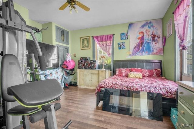 32390 S Main St, Boykins, VA 23827 - bedroom featuring wood finished floors and ceiling fan