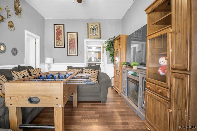 32390 S Main St, Boykins, VA 23827 - game room with ceiling fan and dark wood-type flooring