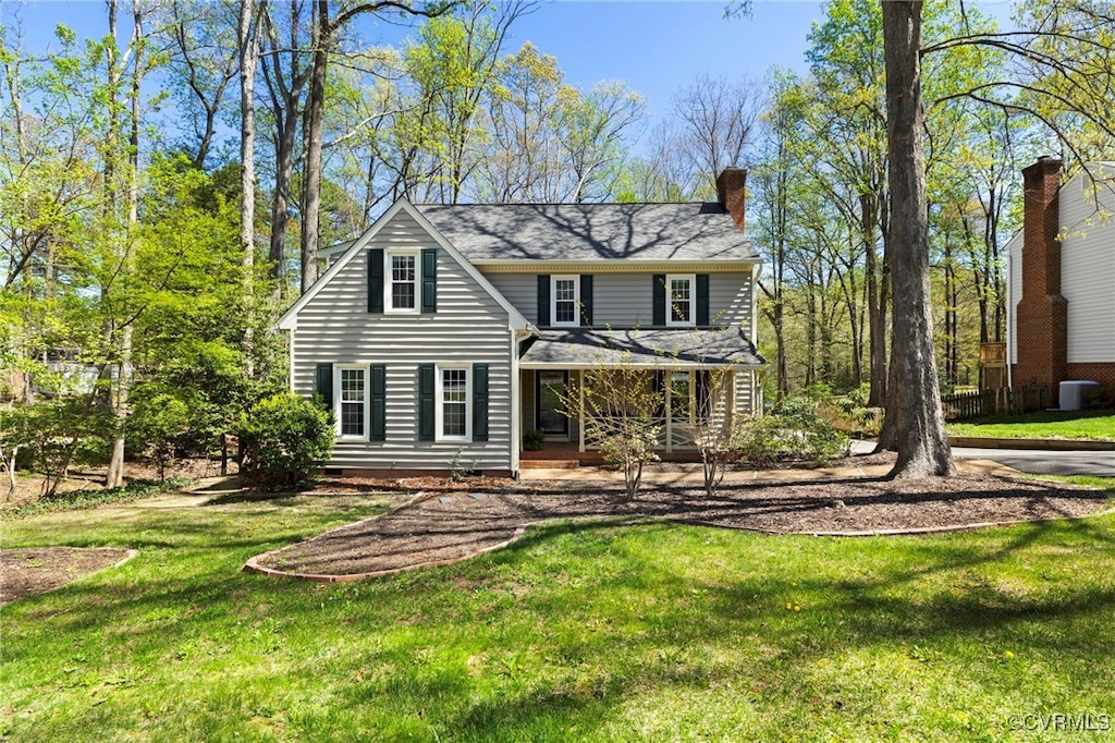 341 Rossmere Dr, Midlothian, VA 23114 - rear view of property with a yard, a porch, and central AC unit