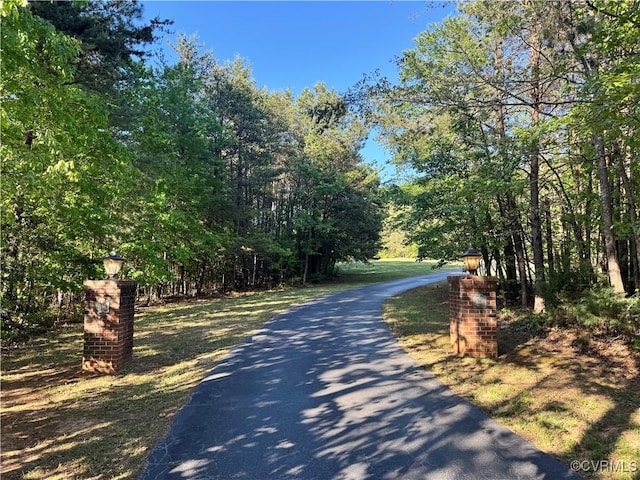 view of street featuring aphalt driveway
