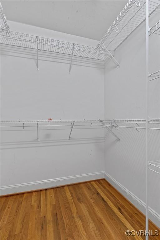 walk in closet featuring light wood-style floors