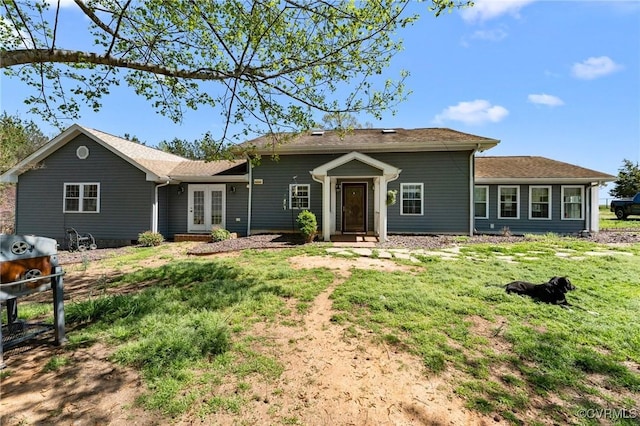 1474 Welsh Tract Rd, Charlotte Courthouse, VA 23923 - back of property featuring french doors and a lawn