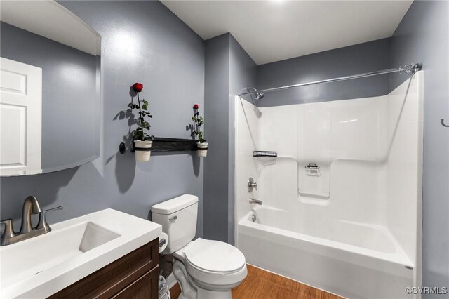 1474 Welsh Tract Rd, Charlotte Courthouse, VA 23923 - bathroom featuring wood finished floors, vanity, and  shower combination
